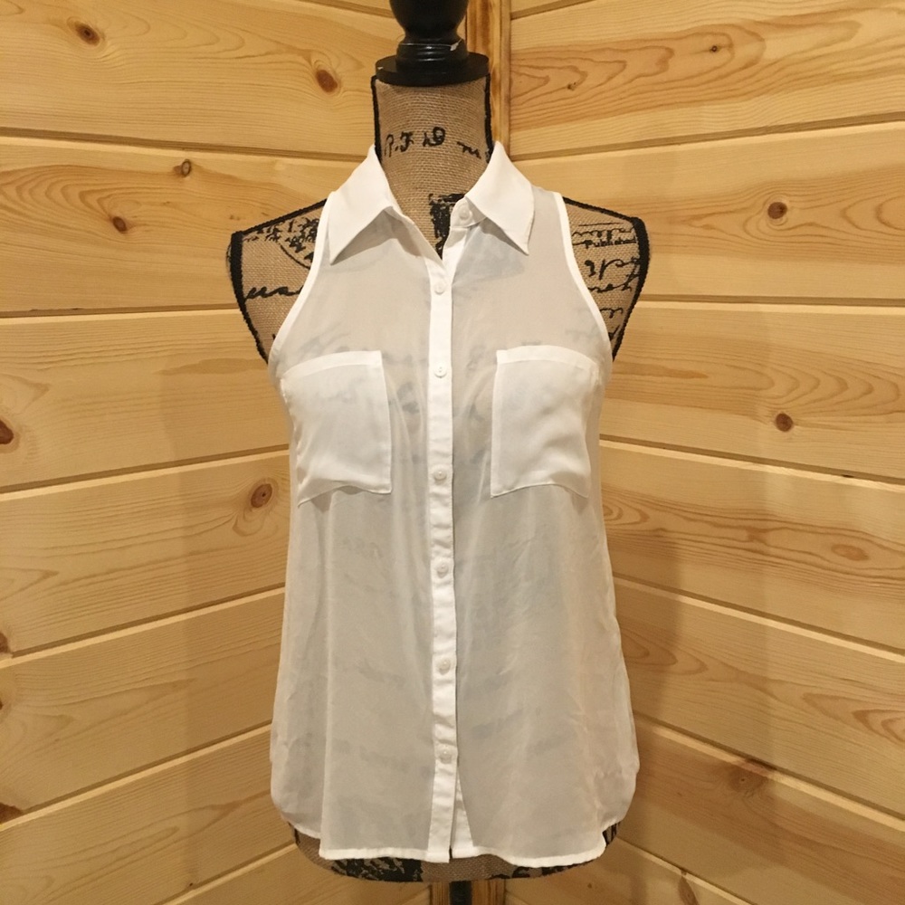 Decree See Through Super Sheer Sleeveless Blouse